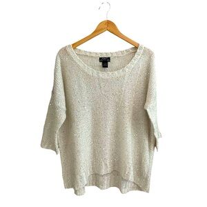 NWOT KIKIT Sequin Half Sleeve Sweater White Xl